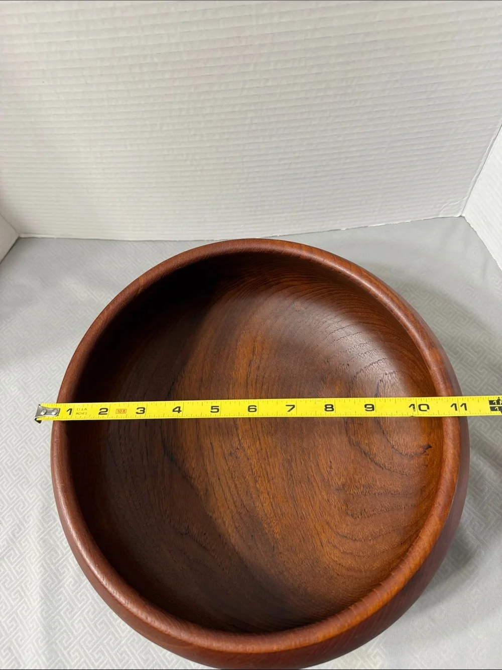 Vintage Mid Century Rustic Danish Style Teak Wood Salad Fruit Serving Bowl Brown
